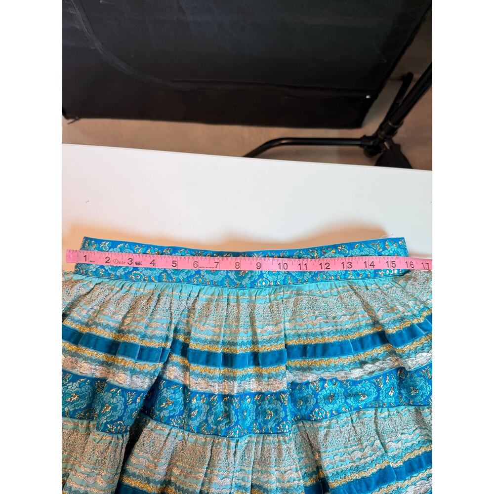 Vintage 70s Desert Flower Turquoise Western Top Circle Skirt Festival Prairie - Picture 16 of 16
